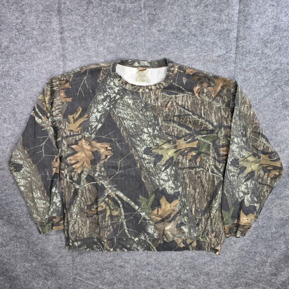 Mossy Oak Field Staff Shirt Mens 3XL Camo Pullover Crewneck Hunting Outdoors - Picture 1 of 8